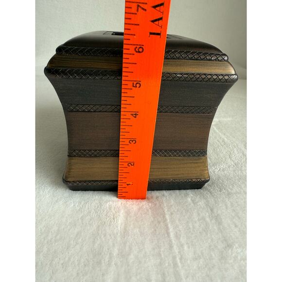 Kohls Heavy Decorative‎ Square Tissue Box Cover Bronze Metal Luxury - Picture 8 of 8